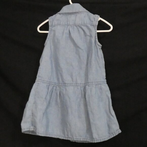 BABY GAP Toddler 3 years Button-Up Sleeveless Denim Dress With Collar - Picture 2 of 15